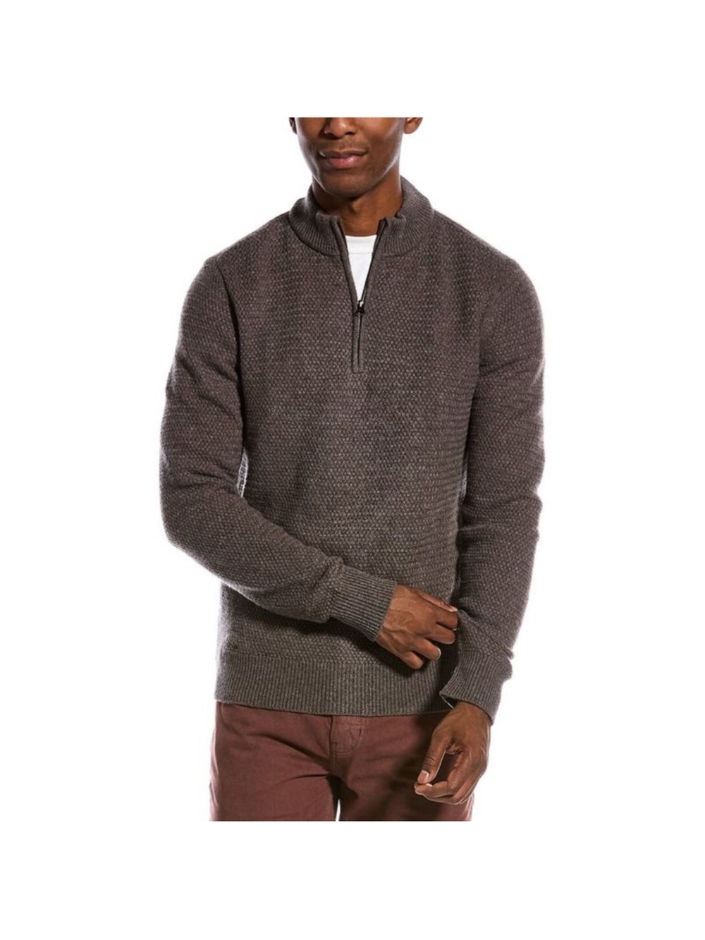 NWOT Billy Reid 100% Merino Wool 1/4 Zip Mock Neck Sweater. SZ L.  Office. Work.